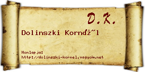 Dolinszki Kornél névjegykártya