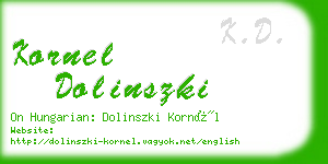kornel dolinszki business card
